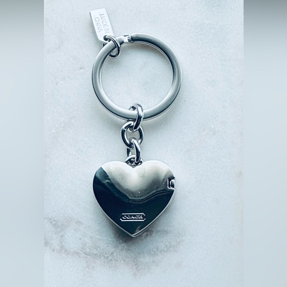 Coach Silver Heart Locket Keyring - Picture 5 of 11
